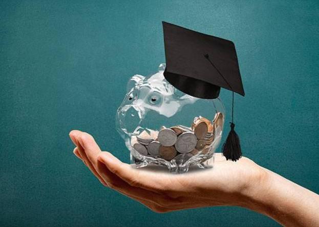 image of a hand holding a piggy bank with change in it